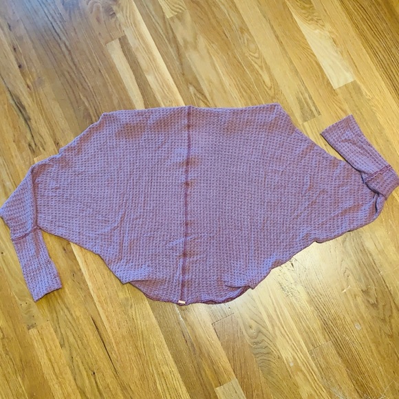 Free People mauve off the shoulder waffle knit top - Picture 5 of 8